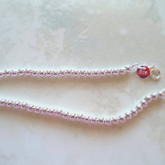 925 Silver Bead Drop Bracelet - Picture 7 of 11